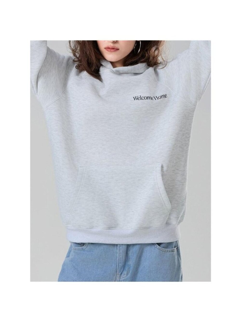 'Welcome Home' Graphic Raglan Sleeve Hoodie